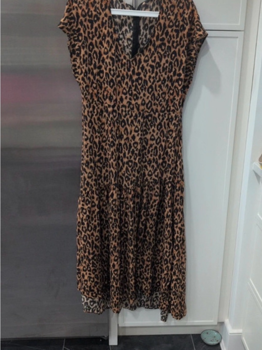 Zara Brown and Black Leopard Print Maxi Dress